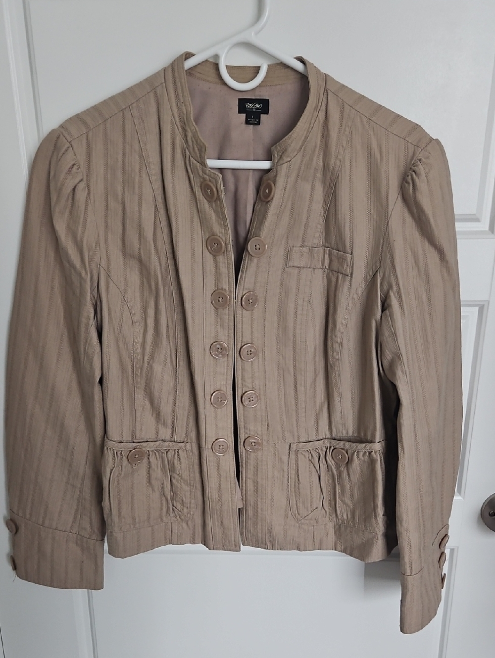 Mossimo Supply Co. Tan and Light Pink Lined Jacket